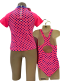 Speedo Sun Top & Tog Set - Pink/Purple Polka Dot
