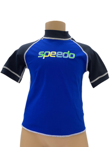 Speedo Sun Top (Short Sleeve) - Logo Royal Blue/Navy