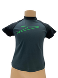 Speedo Sun Top (Short Sleeve) - Black/Grey/Green