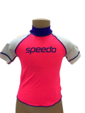 Speedo Sun Top (Short Sleeve) - Logo Pink/White
