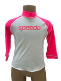 Speedo Sun Top (Long Sleeve) - Logo Pink/White