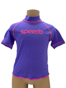 Speedo Sun Top (Short Sleeve) - Logo Purple/Pink