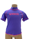 Speedo Sun Top (Short Sleeve) - Logo Purple/Pink