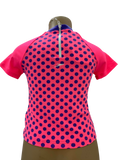 Speedo Sun Top (Short Sleeve) - Pink & Purple Polka Dots