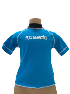 Speedo Sun Top (Short Sleeve) - Logo Blue/White