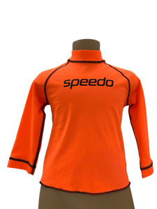 Speedo Sun Top (Long Sleeve) - Logo Fluro Orange/Black