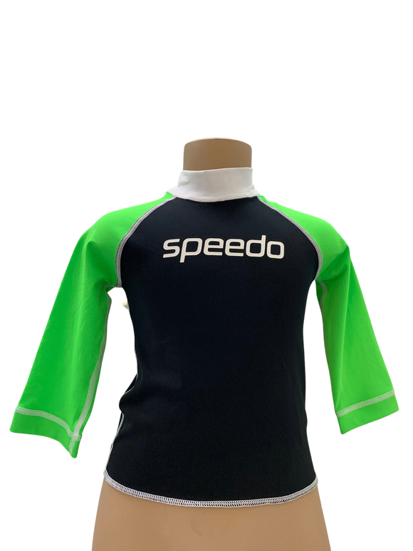 Speedo Sun Top (Long Sleeve) - Logo Black/ Green