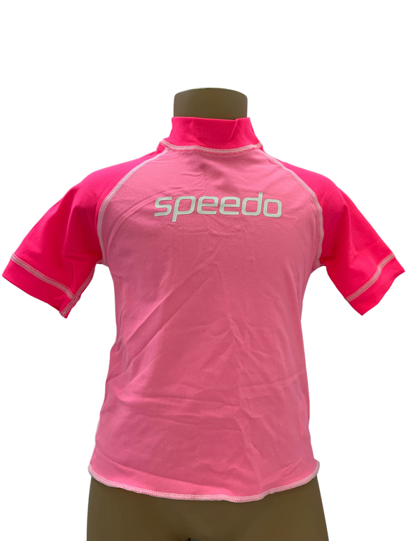 Speedo Sun Top (Short Sleeve) - Logo Pink
